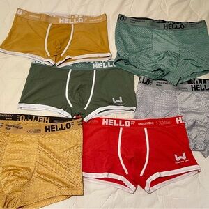 Hello Men's Boxer Briefs Large - Red, Green, Yellow, Gray